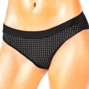 New with tags Fabletics M Valentina Cheeky UPF black Bikini Bottom extra life